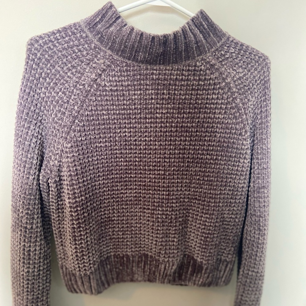 Grey drop shoulder knitted sweater